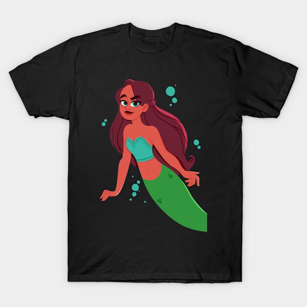 Purple Haired Mermaid T-Shirt by Twkirky